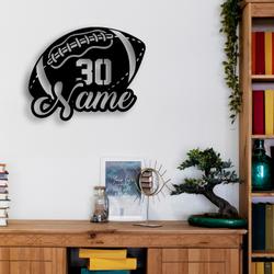 personalized us football player name metal sign with led light sport lover wall art home decor 406 9