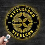 pittsburgh steelers metal led sign wall art home decor 1825 0