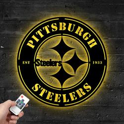 Pittsburgh Steelers Metal LED Sign Wall Art Home Decor