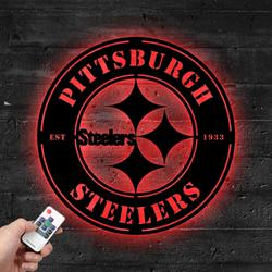pittsburgh steelers metal led sign wall art home decor 1825 1