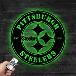 pittsburgh steelers metal led sign wall art home decor 1825 3