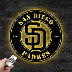 San Diego Padres Metal LED Sign Wall Art Home Decor
