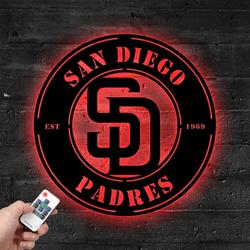 san diego padres metal led sign wall art home decor 1925 1