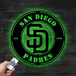 san diego padres metal led sign wall art home decor 1925 3