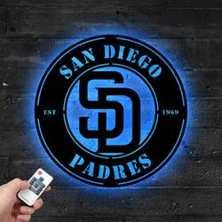 san diego padres metal led sign wall art home decor 1925 5