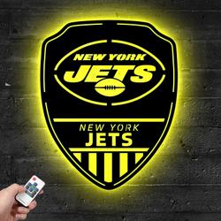 shield new york jets metal sign with led light nfl football lover home decor 187 3