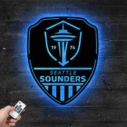 shield seattle sounders fc metal sign with led light mls soccer lover home decor 246 2