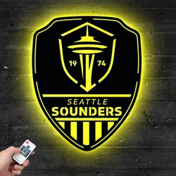 shield seattle sounders fc metal sign with led light mls soccer lover home decor 246 4
