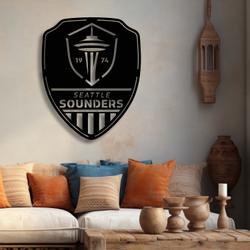 shield seattle sounders fc metal sign with led light mls soccer lover home decor 246 6