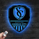 shield sporting kansas city fc metal sign with led light mls soccer lover home decor 245 0