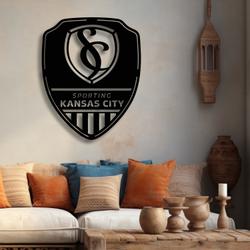 shield sporting kansas city fc metal sign with led light mls soccer lover home decor 245 6