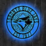 toronto blue jays metal sign led light mlb monogram wall art decor 120 0