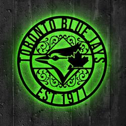 toronto blue jays metal sign led light mlb monogram wall art decor 120 2