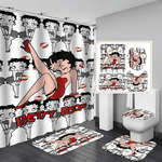 17407 sexy betty boop pattern cartoon bathroom sets shower curtain sets 0