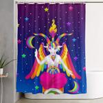 1997 neon rainbow baphomet shower curtain 0