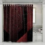 3d red line asymmetric pattern shower curtains 0