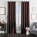 3d red line asymmetric pattern window curtain 0