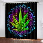 420 weed plant pattern curtains blackout window treatments drapes 0