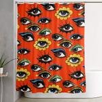 60s eye pattern shower curtain 0
