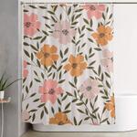70s floral theme shower curtain 0
