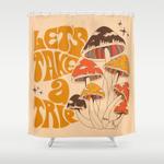 70s mushroom take a trip hippie boho shower curtain 0