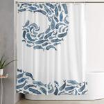 7537 whale wave shower curtain 0