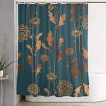 8007 art deco copper flowers shower curtain 0