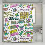 90s process of american slang shower curtains 0