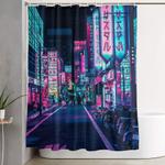 a neon wonderland called tokyo shower curtain 0