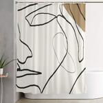 abstract face shower curtain 0