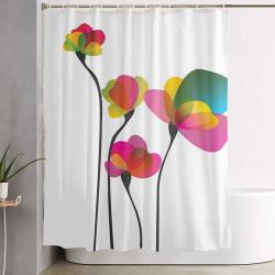 Abstract Summer Wildflowers Art Shower Curtain For Bathroom Best Decoration Gift For Friends