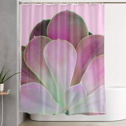 Acid Green And Pink Echeveria Flower Shower Curtain For Bathroom Decor Best Decoration Gift For Friends