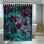 action of kyrie irving boston celtics nba shower curtains 0