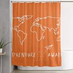 adventure map retro orange shower curtain 0