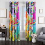 adventure time collage character window curtains 0