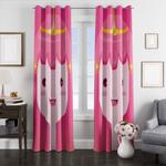 adventure time pink character window curtains 0