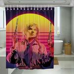 aesthetic vaporwave red dead redemption shower curtains 0