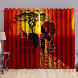 African Woman African Land Blackout Curtains Window Decor Family Gift
