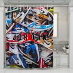 air jordan shoes pattern logo shower curtains 0