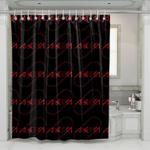 akira font red pattern cyberpunk shower curtains 0