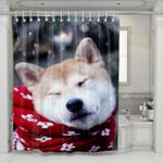 akita dog shower curtains 0