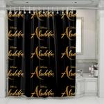 aladdin disney golden logo font shower curtains 0