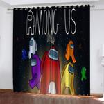 among us curtains blackout window treatments drapes for room decoration 0
