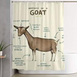Anatomy Of A Goat Animal Shower Curtain Set Bathroom Set For Bathroom Decor Best Gift For Friends