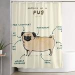 anatomy of a pug shower curtain 0