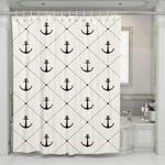 anchor dashes black and white shower curtains 0