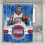 andrew bynum from piladelphia 76ers shower curtains 0