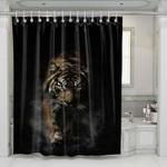angry tiger shower curtains 0
