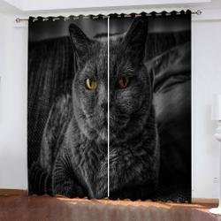 Animal Cute Cat Curtains Blackout Window Drapes Home Decor Meaningful Gift