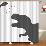 animal dinosaur silhouette fabric shower curtain with waterproof polyester material and hooks for bathroom decor 0